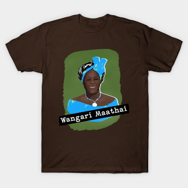 Herstory Portrait: Wangari Maathai T-Shirt by divafern